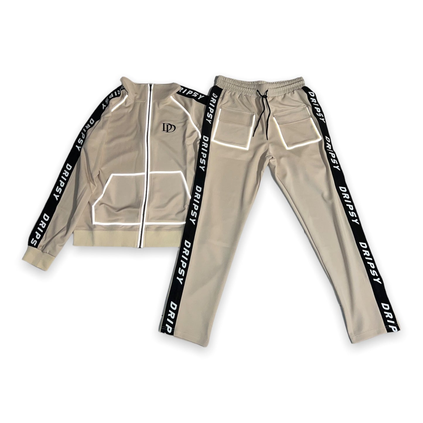 The Double D Beige Tracksuit Set